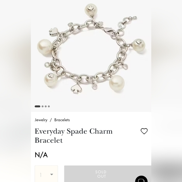 🔹️Kate Spade🔹️ Everyday Spade Silver Charm Bracelet - Picture 4 of 4